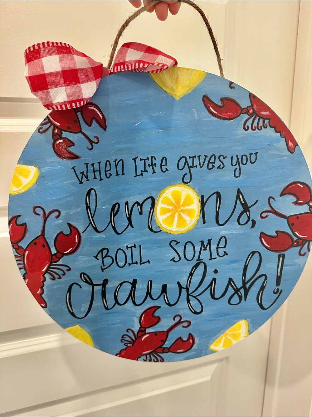 Crawfish & Lemons Handmade Door Sign